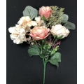 Rose/Hydrangea Bouquet Lt Pink 13"
